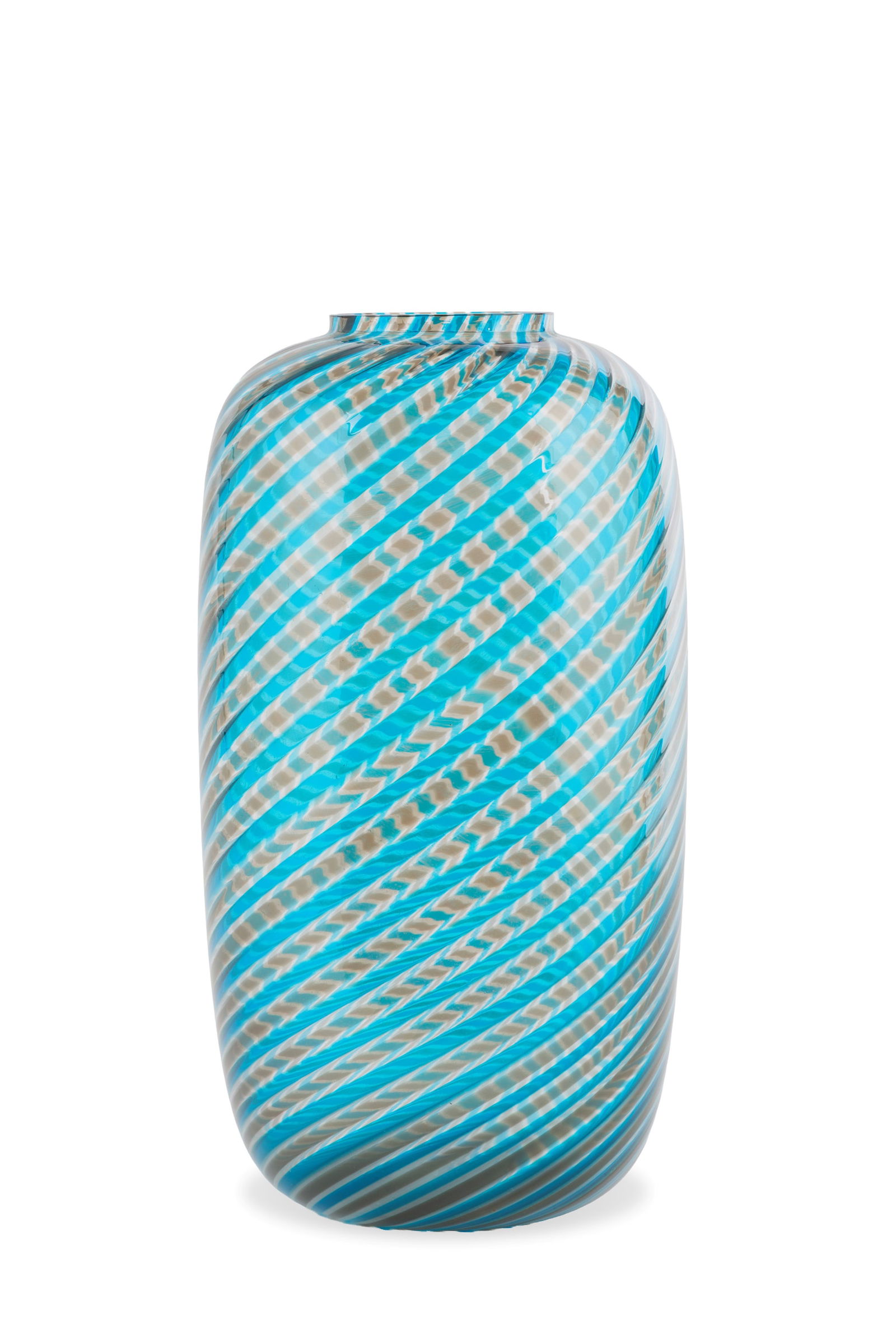 PAOLO VENINI. Cylindrical vase for VENINI: PAOLO VENINI (Cusano Milanino 1895 - Venezia 1959). Cylindrical Murano glass vase. Signed and dated '90 on the bottom. Produced by VENINI. 36.5x20 cm approx. PAOLO VENINI (Cusano Milanino 1895 - Venez