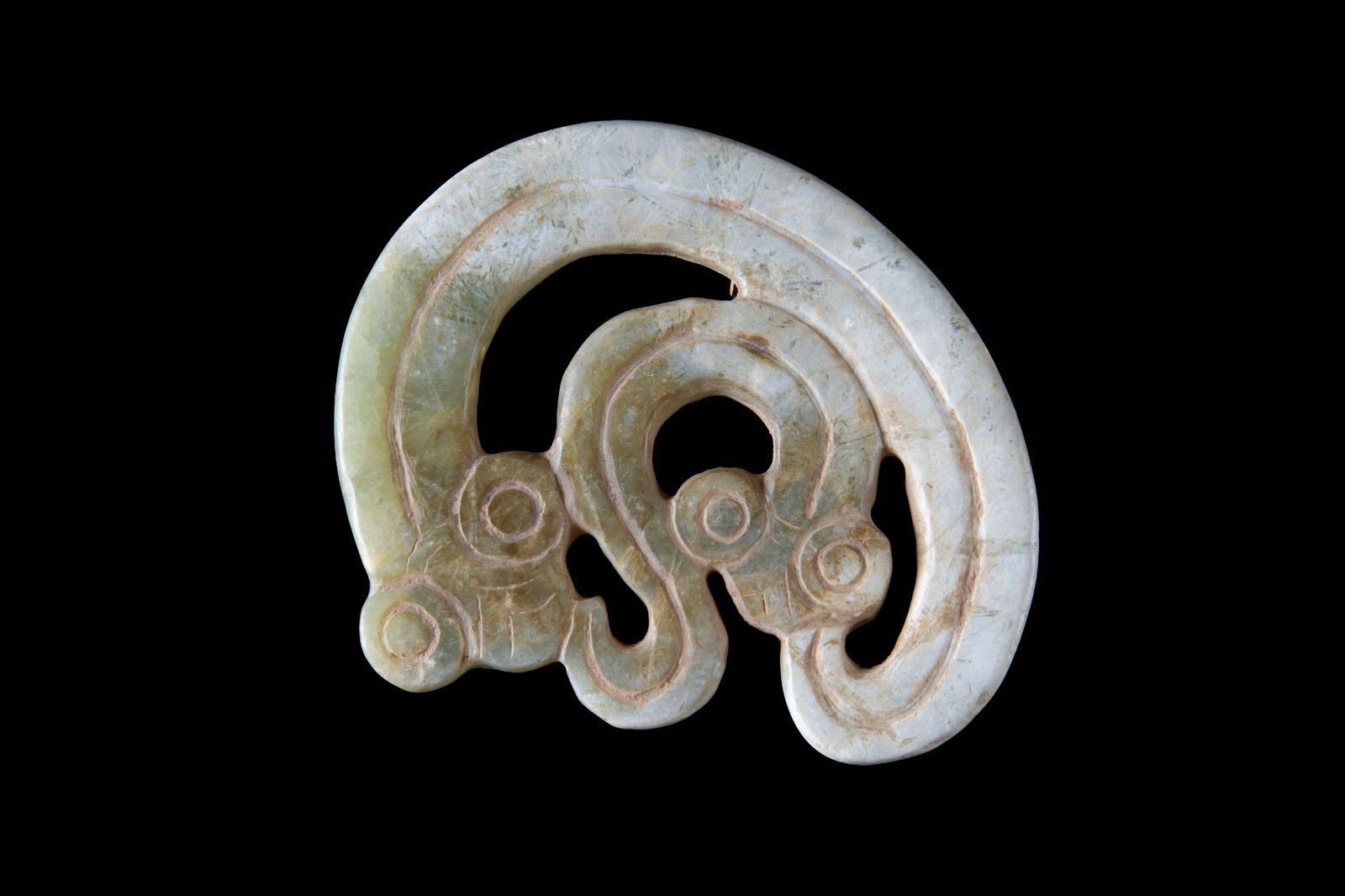 Jade pendant in the shape of dragons (1 of 2)