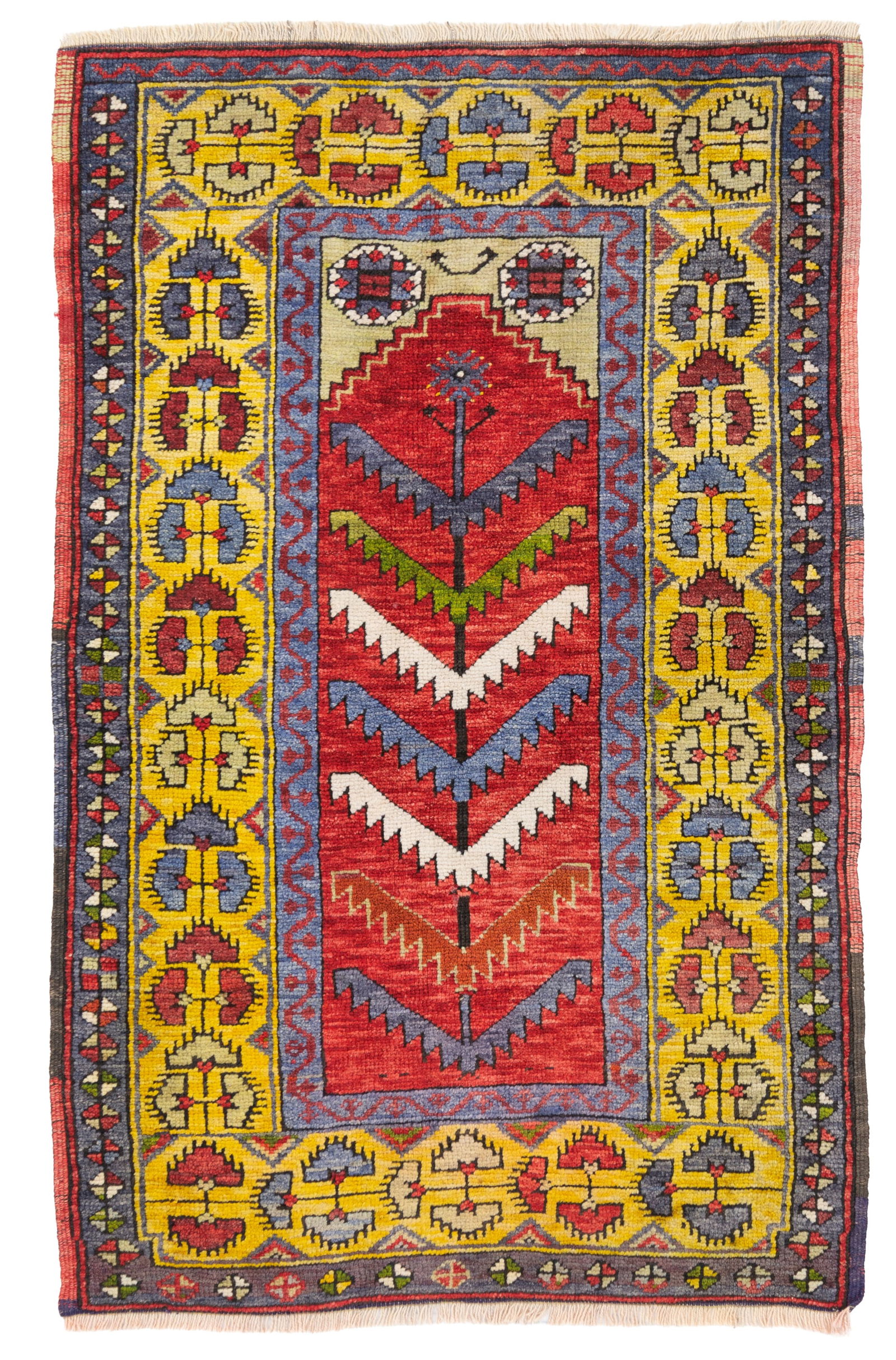 Pergamon Area rug with a Tree of Life Design. Western Anatolia.: Pergamon Area rug with Tree of Life Design. Western Anatolia. Early 20th century. Perfect condition, full pile, original headboards and edges, no restorations. 135x80 cm approx. Tappeto Area di