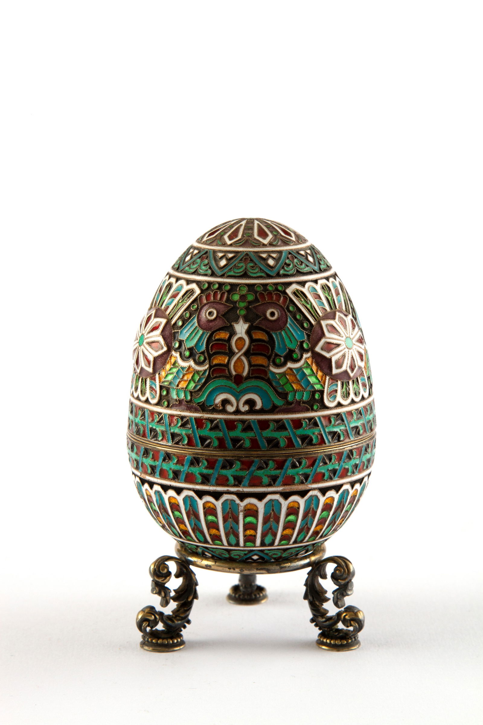 Silver egg with enamels (1 of 6)