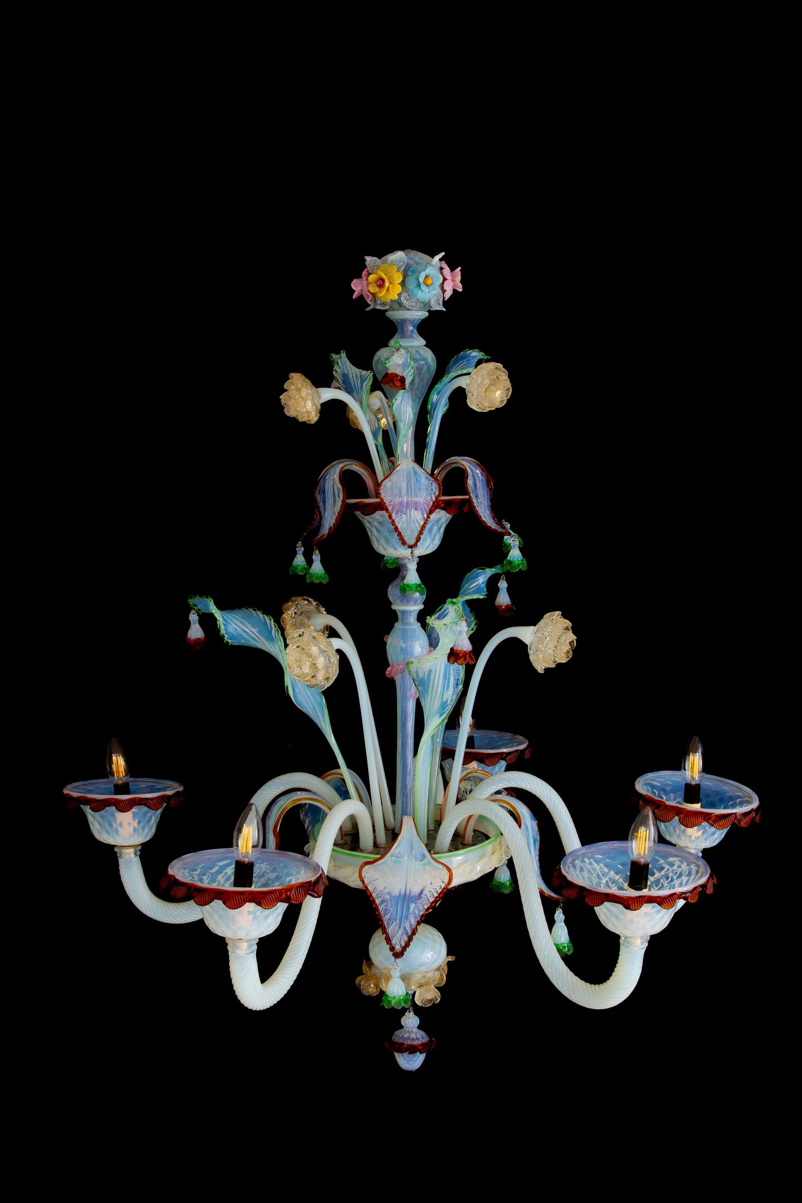 Milk glass chandelier (1 of 6)