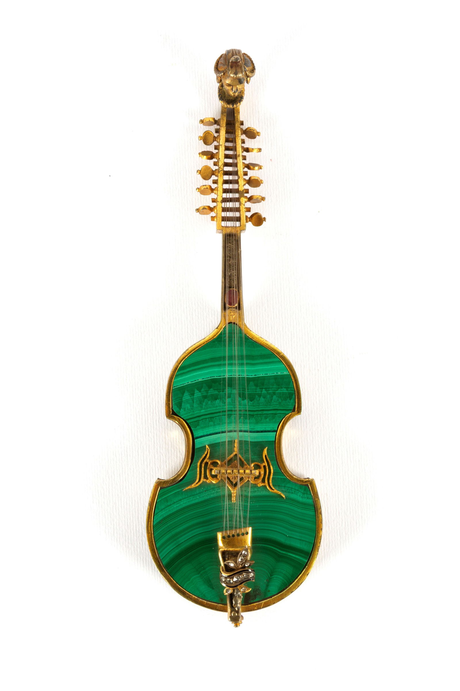 Malachite and silver double bass model (1 of 6)