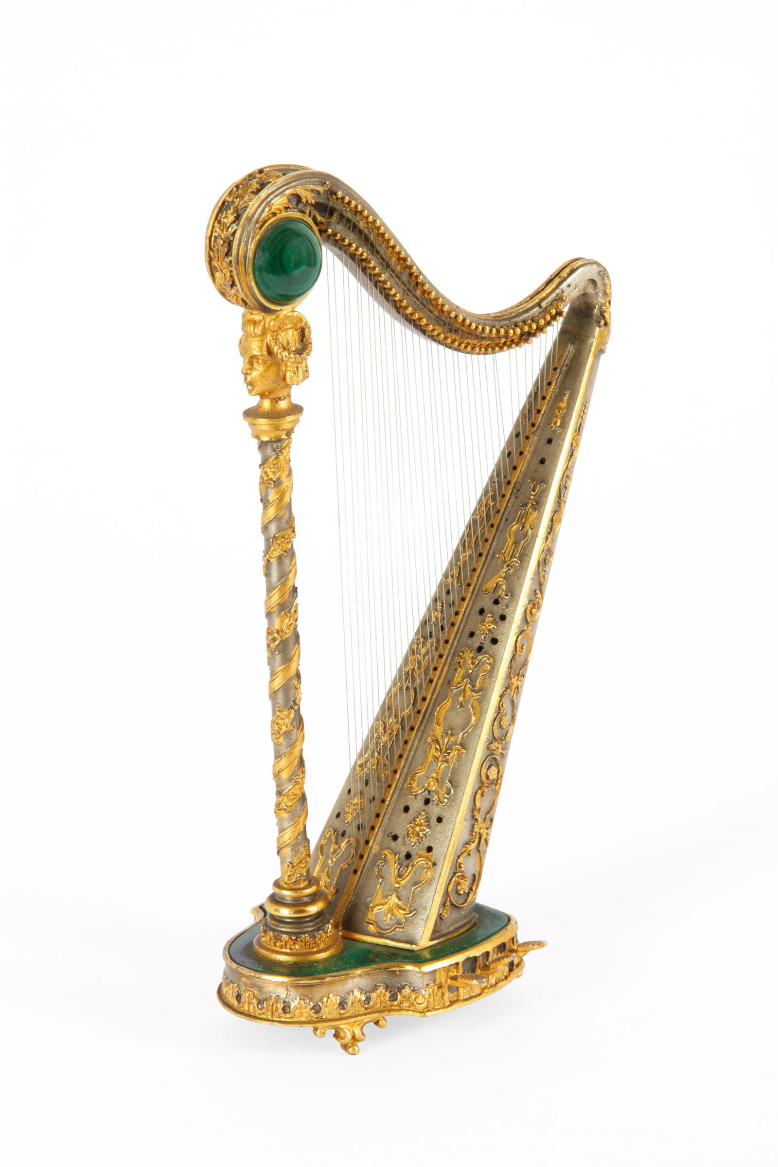 Malachite and silver harp model (1 of 5)