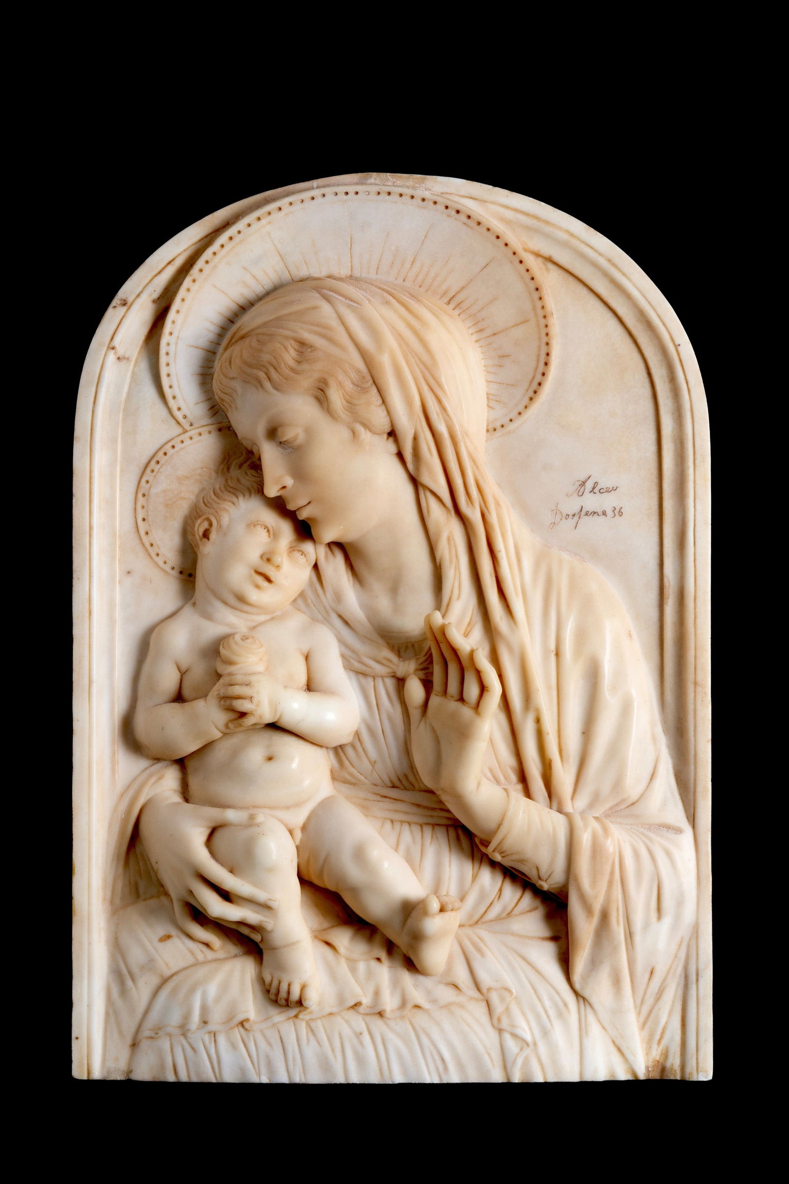 ALCEO DOSSENA. Sculpture "MADONNA AND CHILD" (1 of 6)