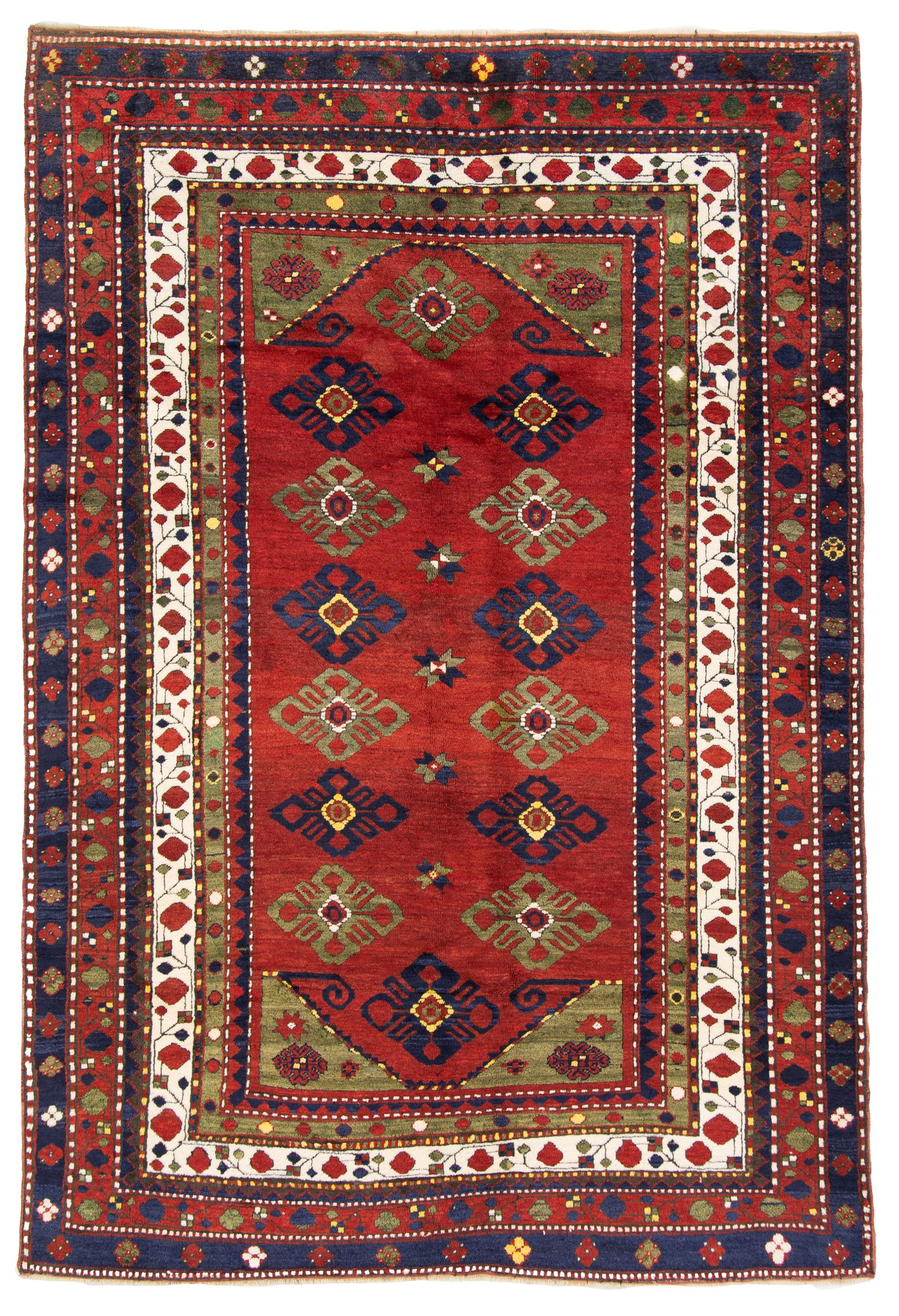 Lambalo carpet. Caucasus: Lambalo carpet. Caucasus. Early 20th century. Excellent condition, full pile, four original sides. 260x175 cm approx. Tappeto Lambalo. Caucaso. Inizi XX secolo. Eccellente stato di conservazione,