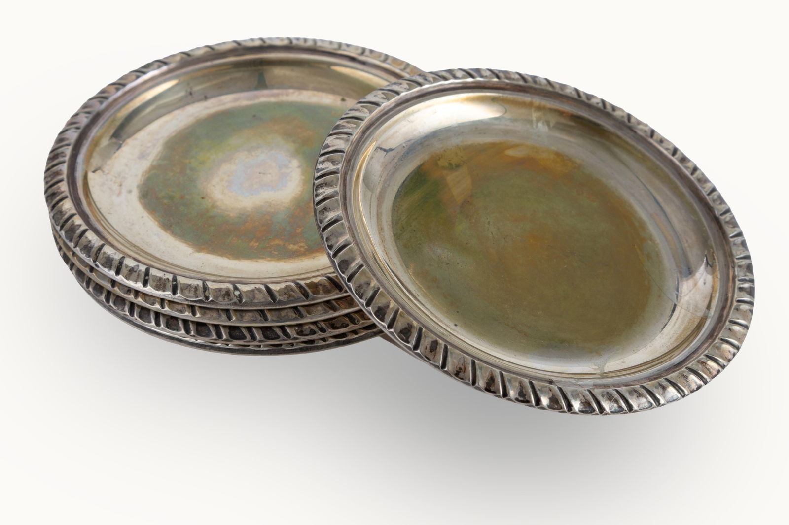 Five 800 silver coasters - 2