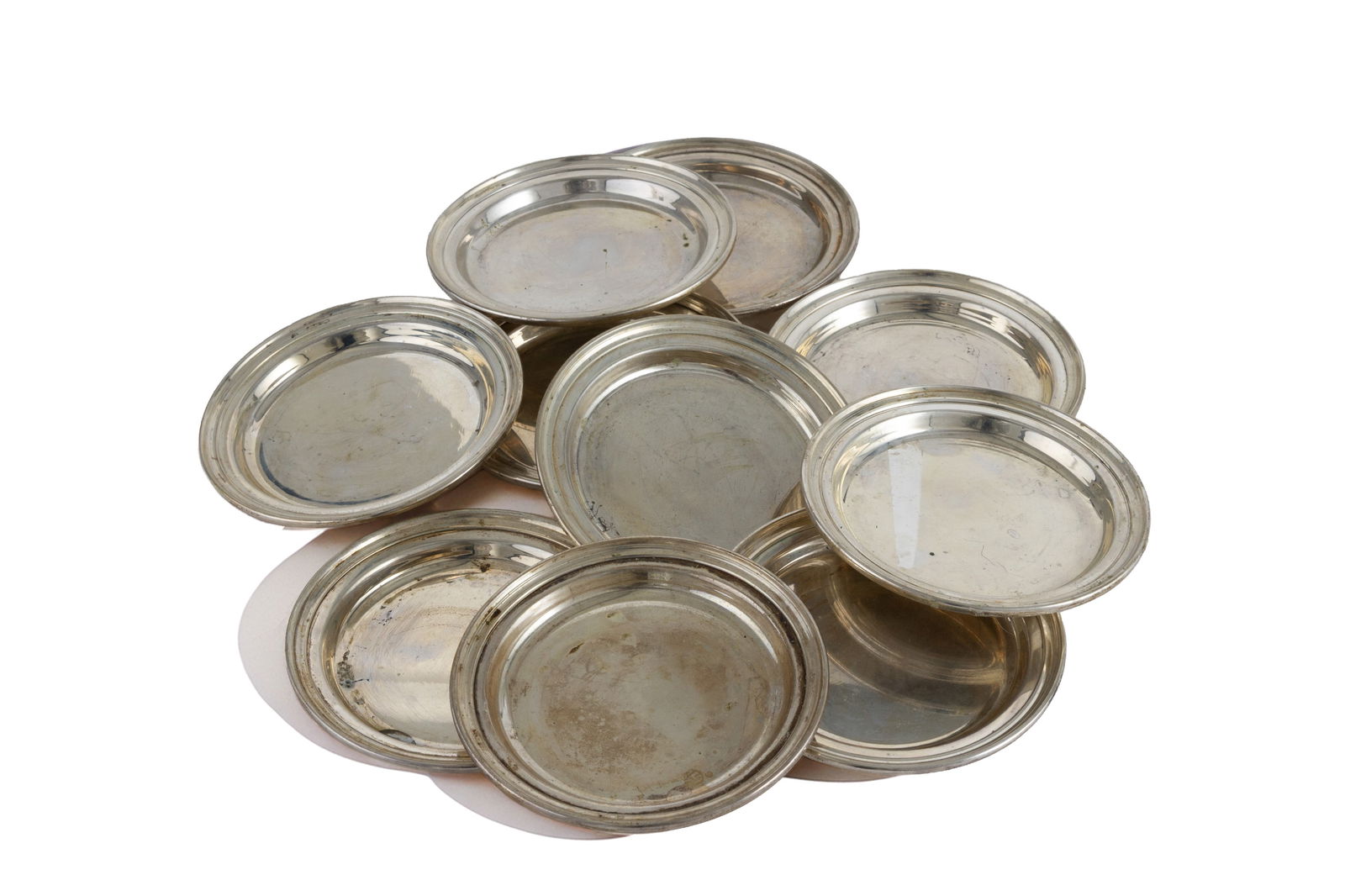 Ten 800 silver coasters (1 of 2)