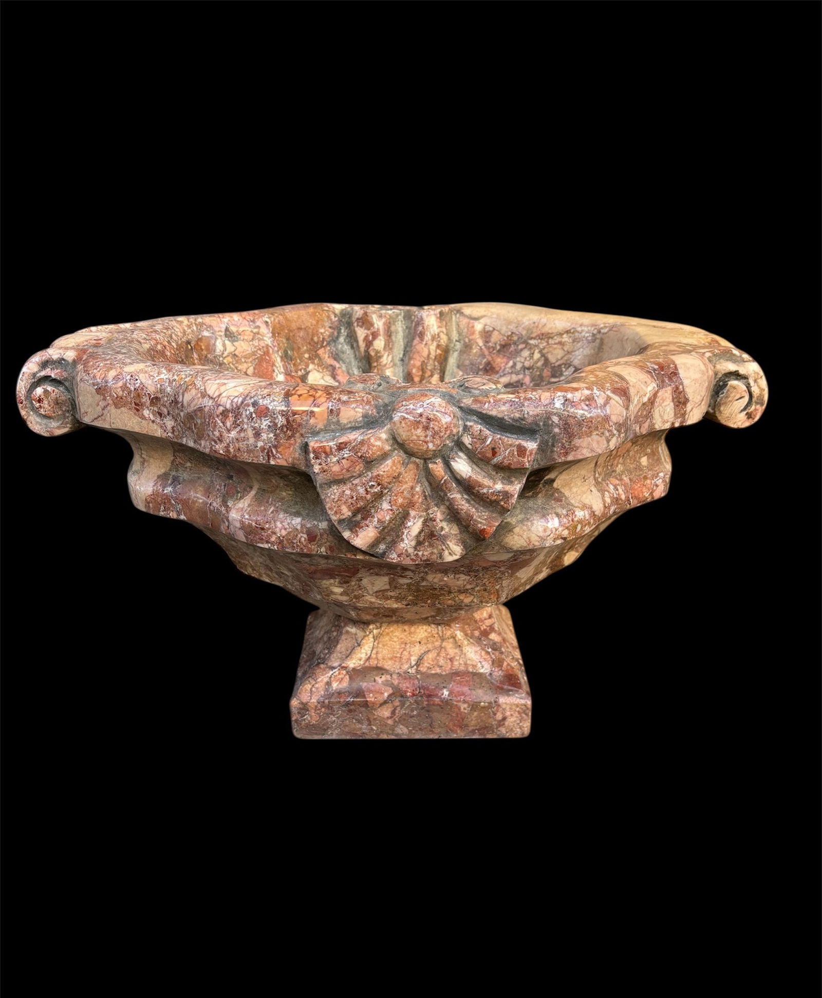 Marble stand: Stand in Sicilian marble. 30x50 cm approx. Alzata in marmo siciliano. 30x50 cm ca.