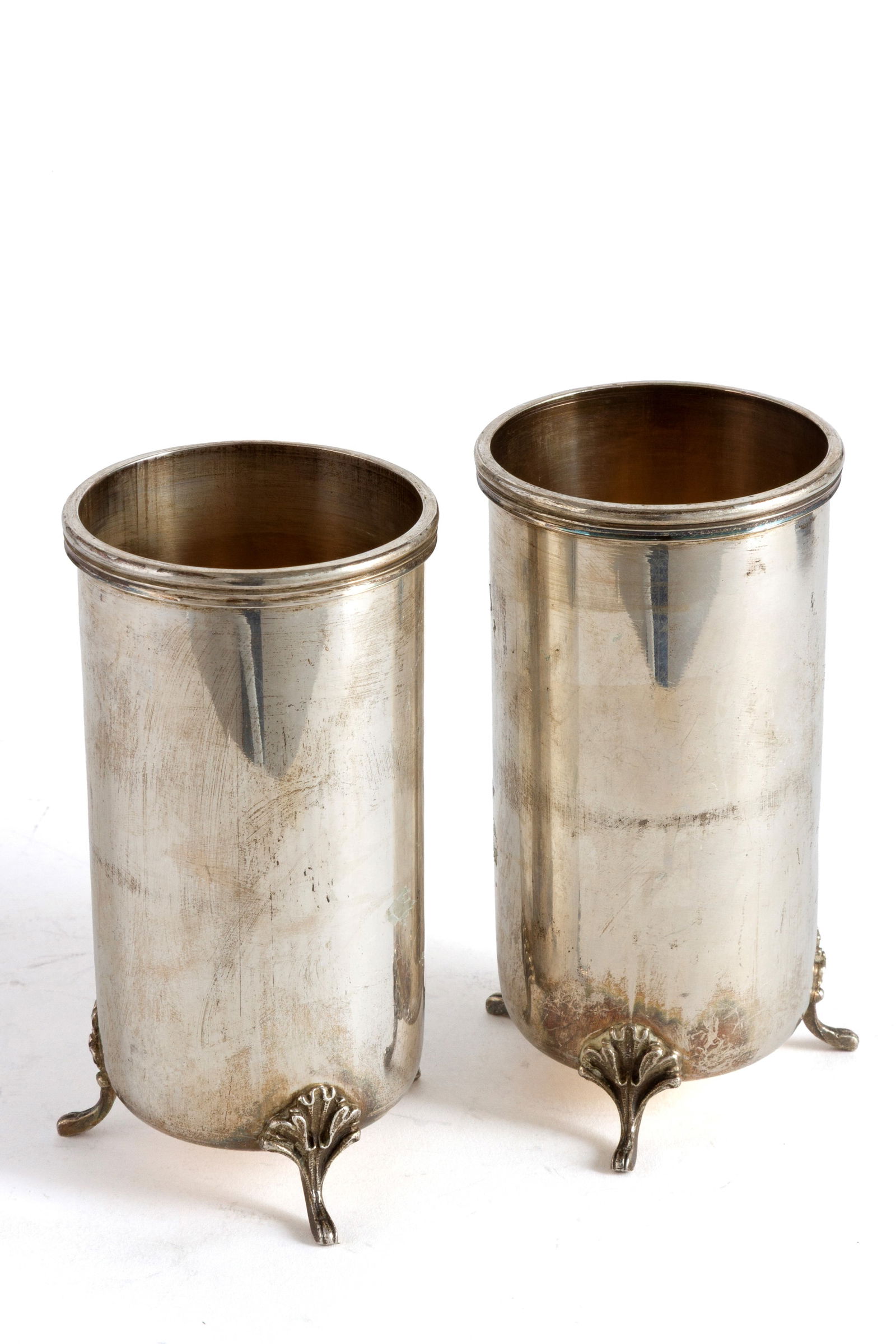 Two 800 silver breadstick holders - 2