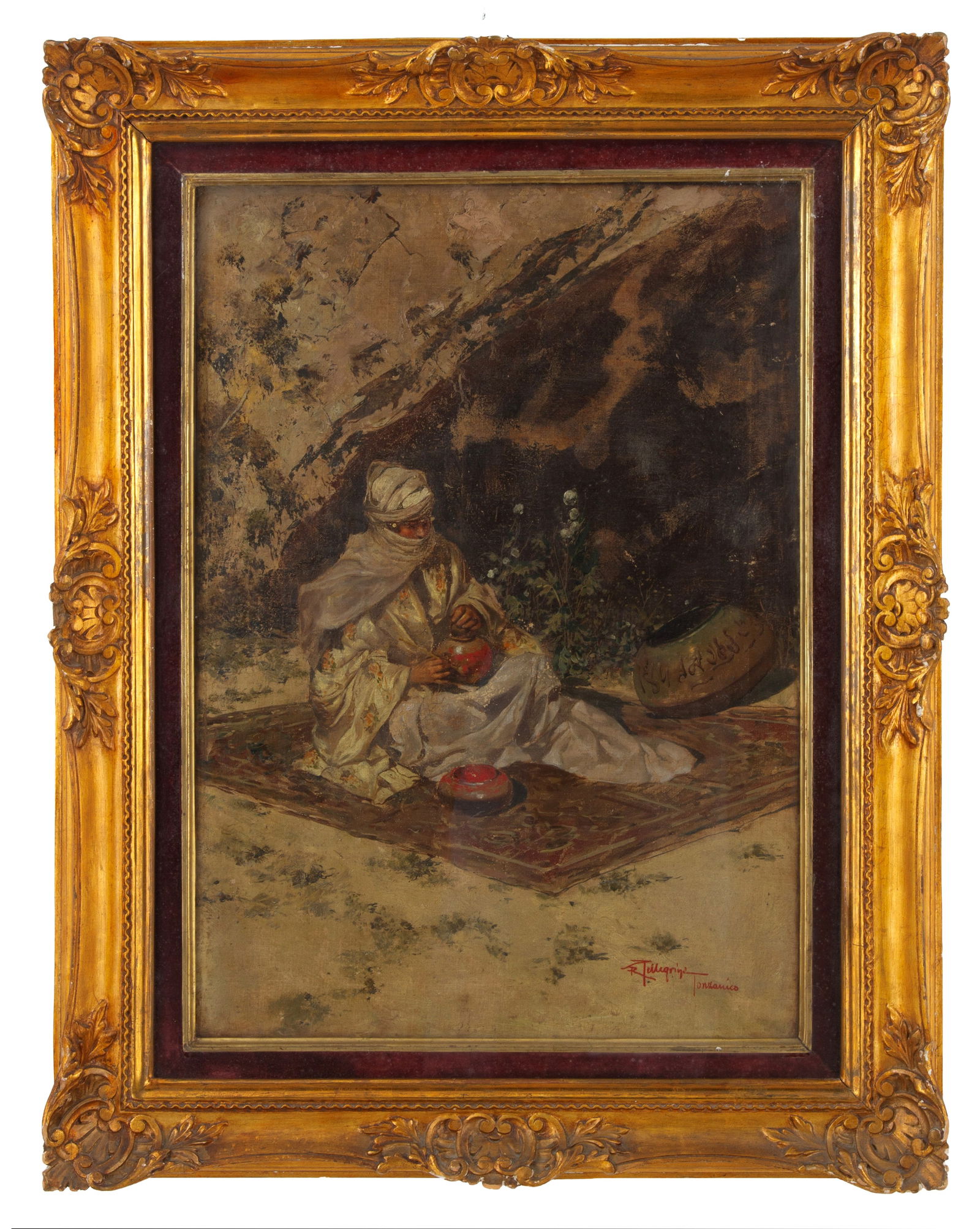 RICCARDO PELLEGRINI. Painting "BERBER AT REST" (1 of 4)