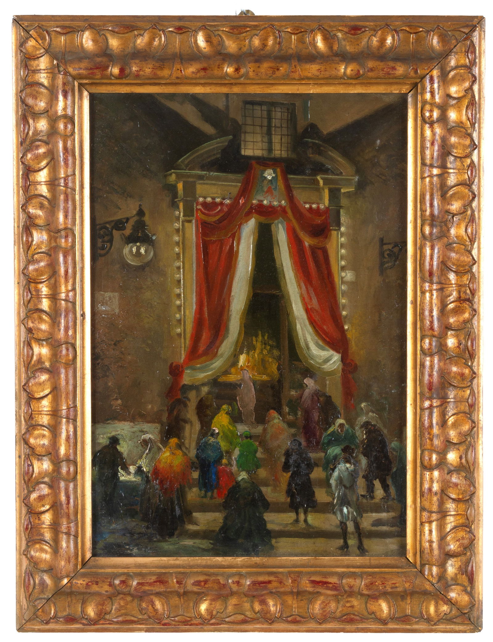 POMPEO MARIANI (attr.). Painting "CHRISTMAS NIGHT IN BORDIGHERA" (1 of 4)