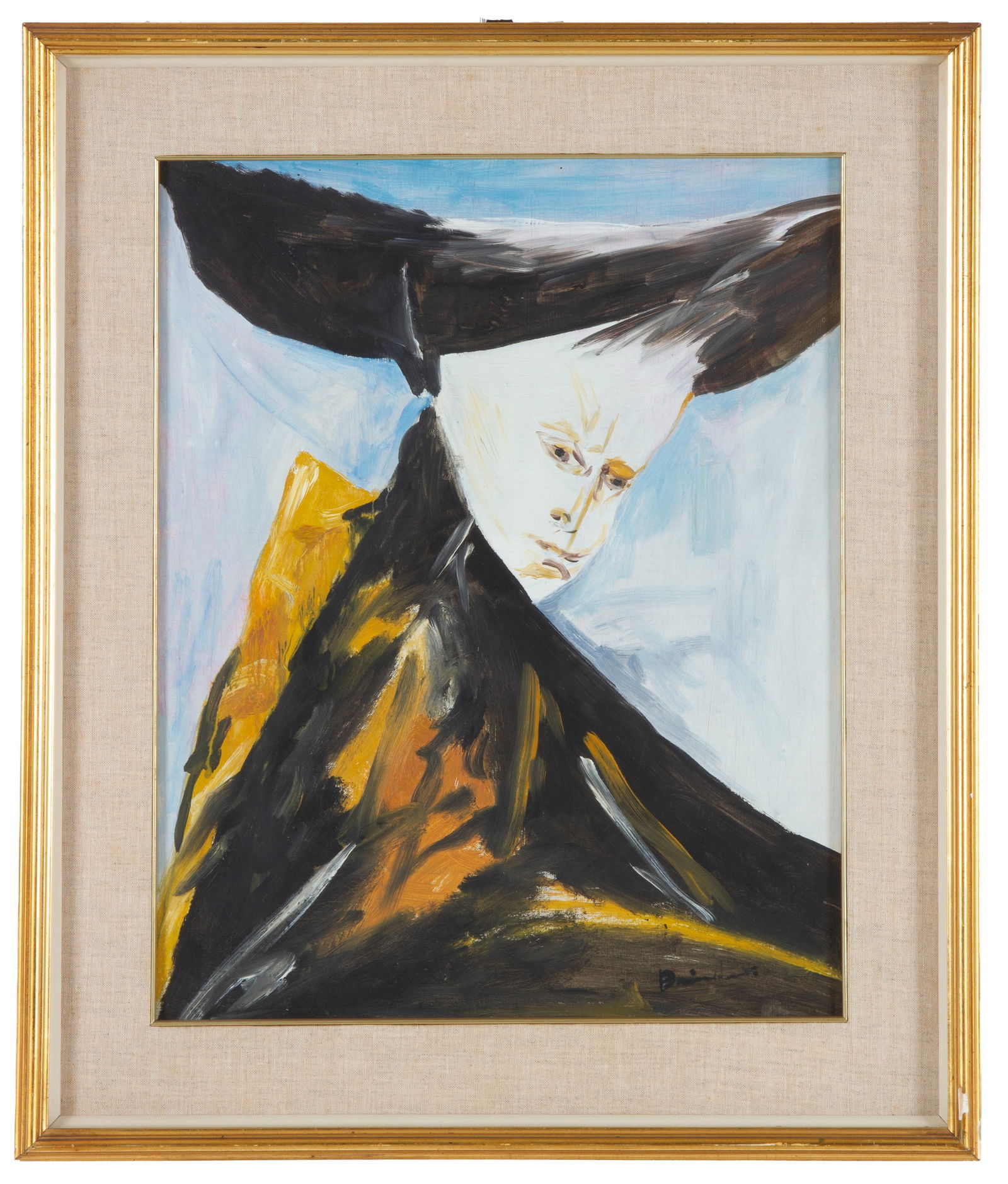 REMO BRINDISI. Acrylic "FEMALE FIGURE": REMO BRINDISI (Roma 1918 - Lido di Spina 1996). Acrylic on canvas mounted on cardboard depicting "FEMALE FIGURE". Signed lower right. Framed. 50x40 cm approx. REMO BRINDISI (Roma 1918 - Lido di Spina