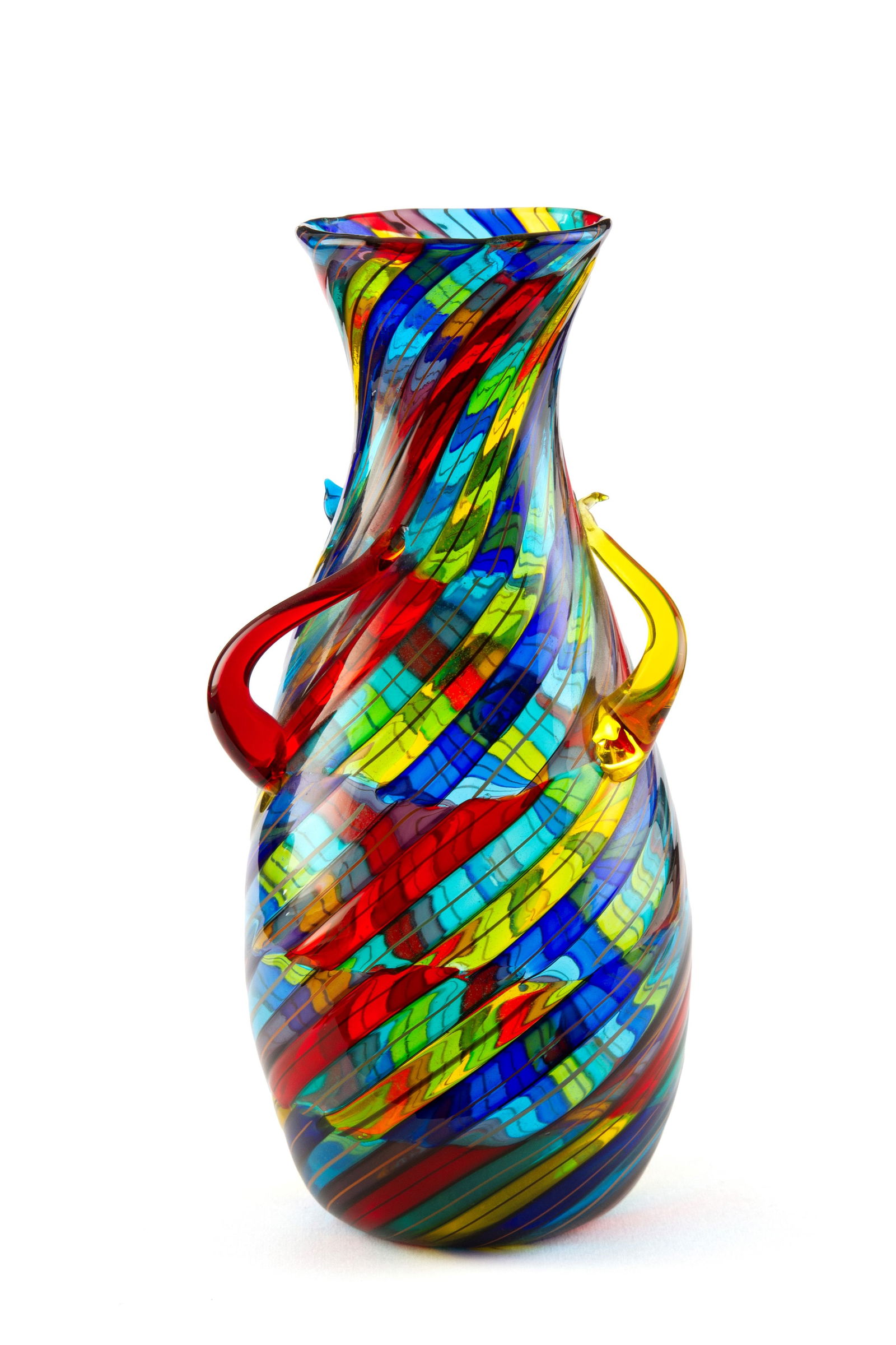VITTORIO FERRO. Multicolored glass vase (1 of 4)