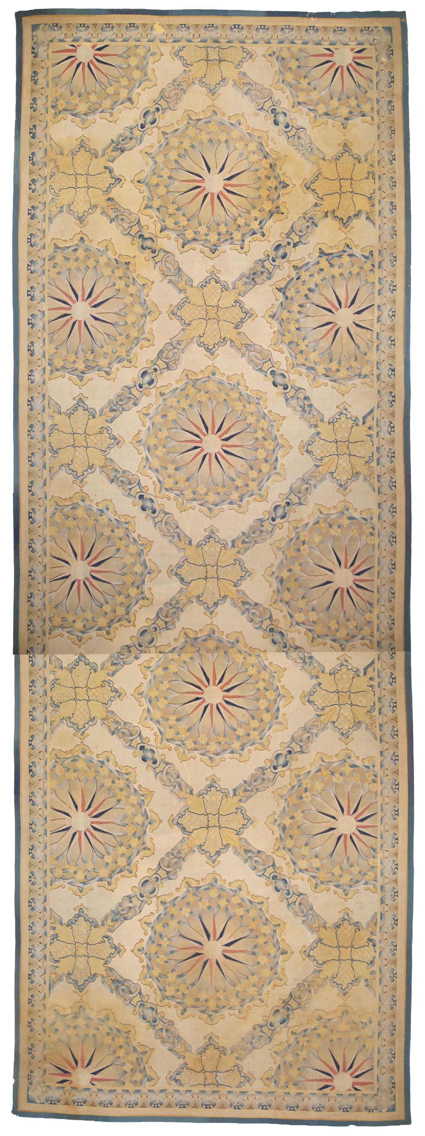 Aubusson. France: Signed Aubusson. Signed A. France. Mid-19th century. Good condition, with minor repairs needed. Given the Aubusson's size, the main photo is a composite of multiple shots. 583x262 cm approx.