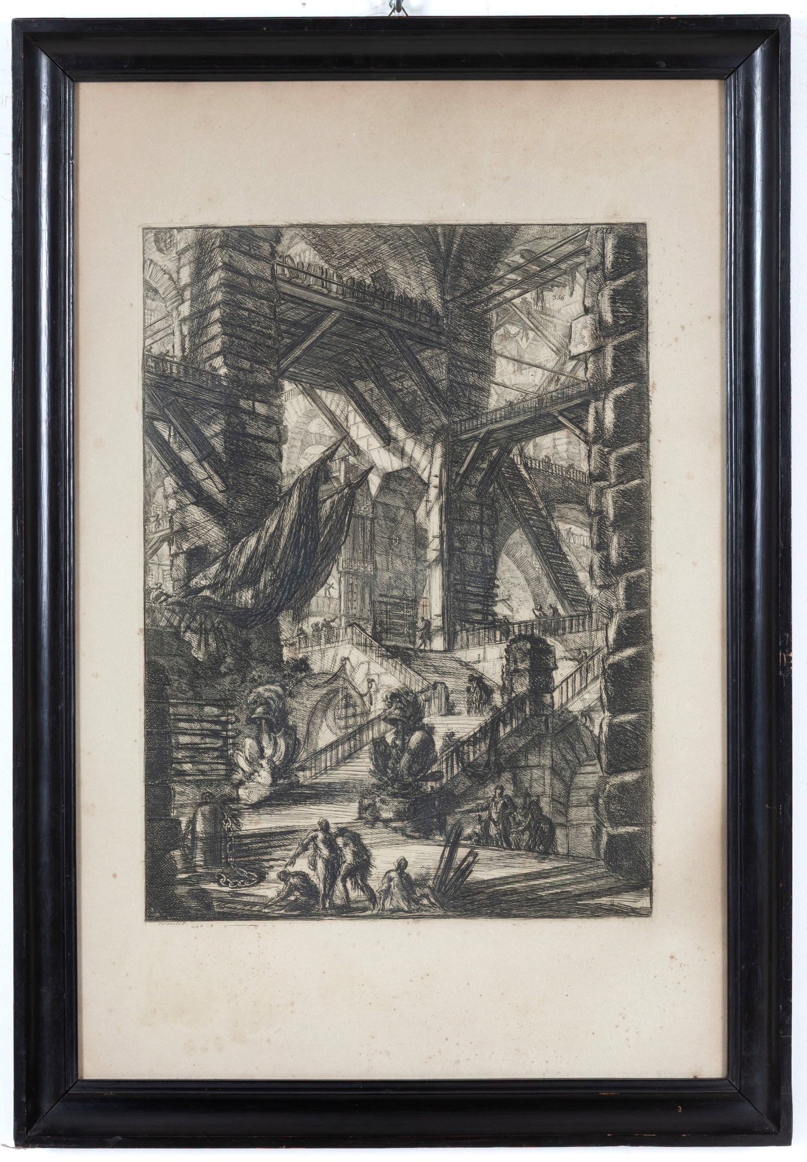 FRANCESCO PIRANESI (disegno di). Acquaforte "CARCERI, TAV. VIII: UN TERNO IMMENSO CON TROFEI" (1 of 3)