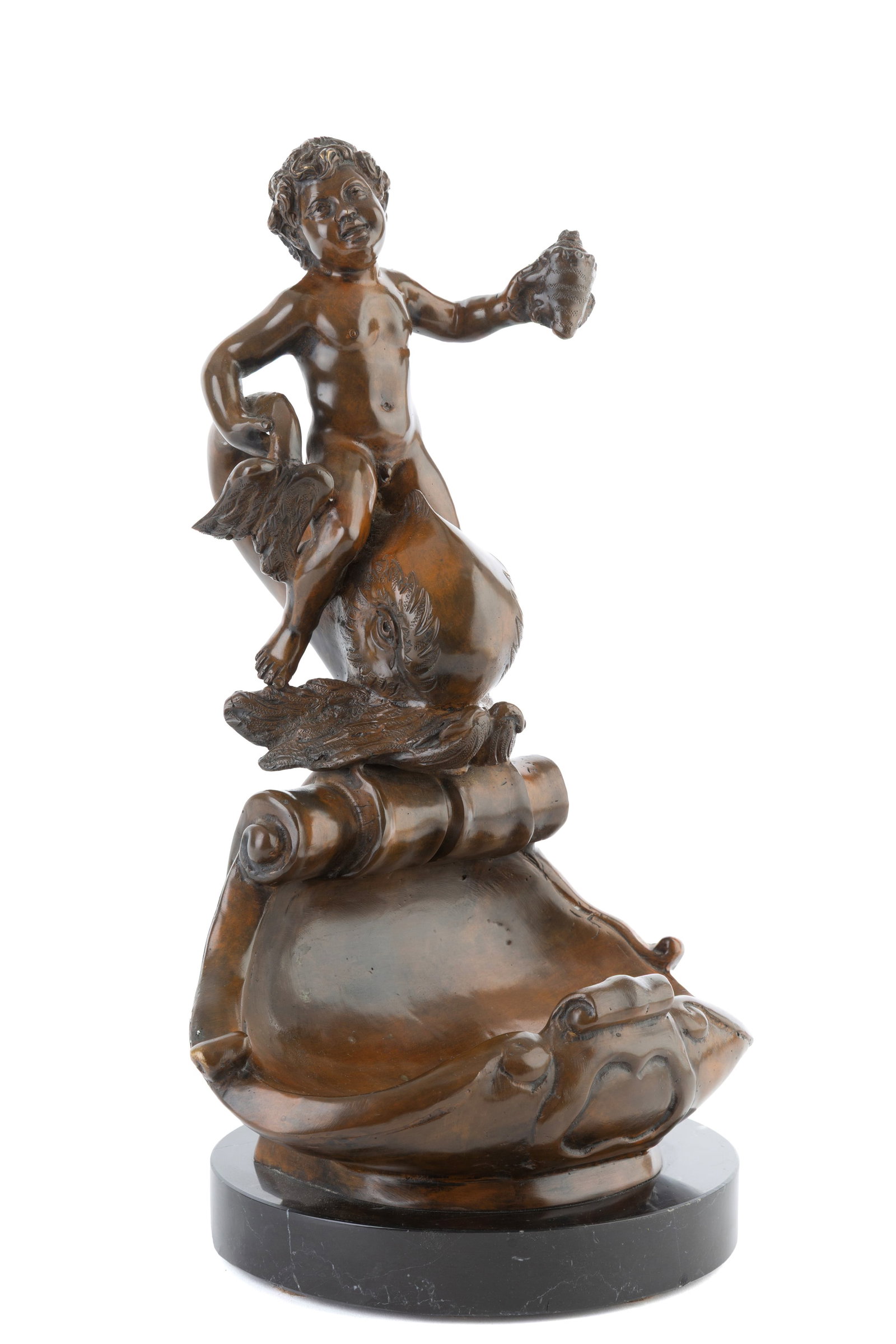 VINCENZO CINQUE. Sculpture "PUTTO ON A DOLPHIN" (1 of 7)