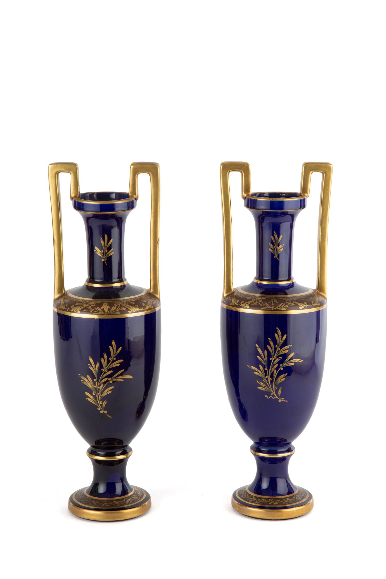 Coppia di vasi blu e oro. JAGET & PINON (1 of 4)