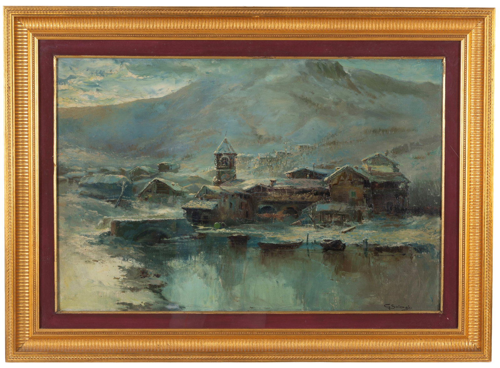 GIUSEPPE SOLENGHI. Dipinto "PAESAGGIO MONTANO" (1 of 4)
