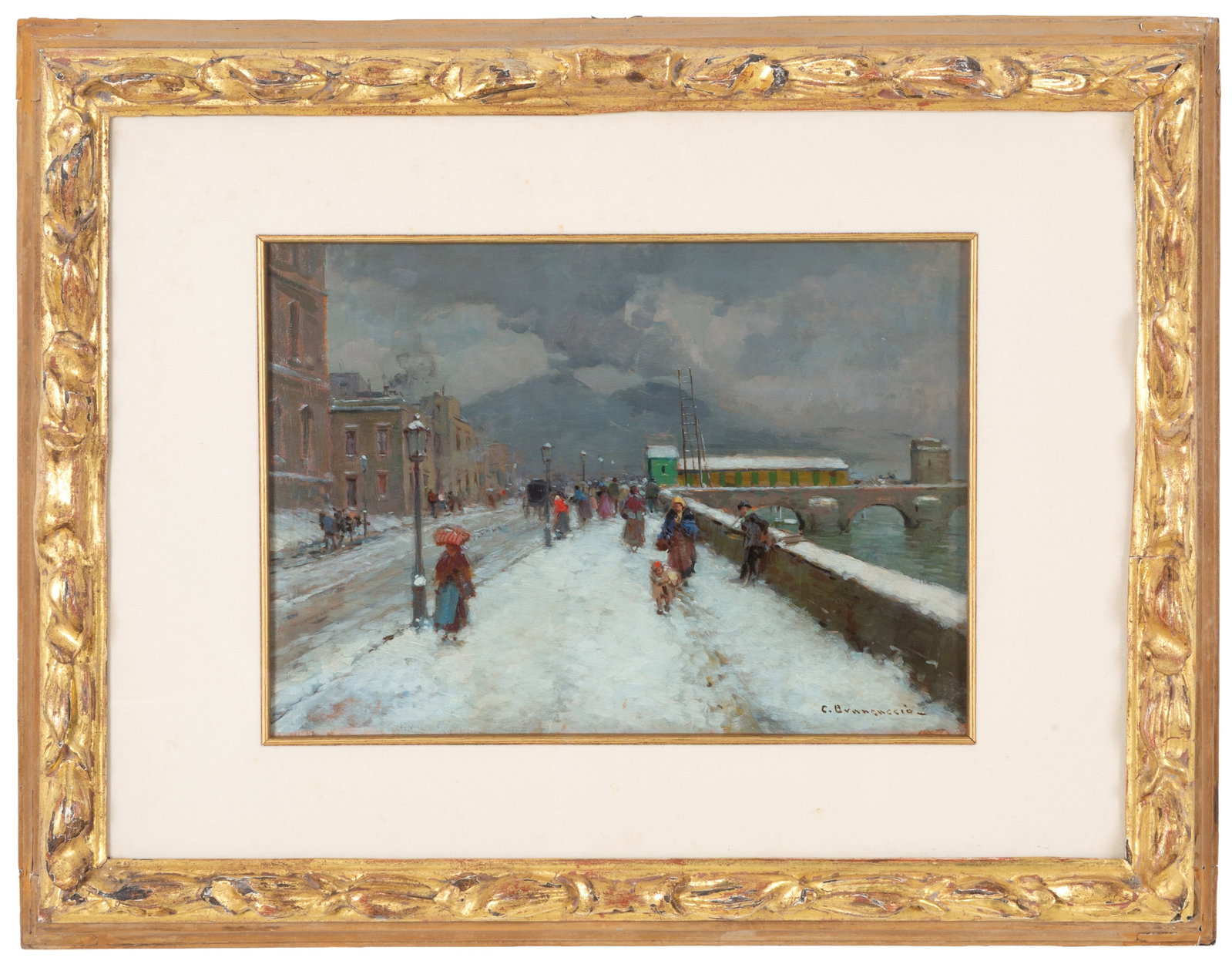 CARLO BRANCACCIO. Painting "SNOW IN THE CITY" (1 of 3)