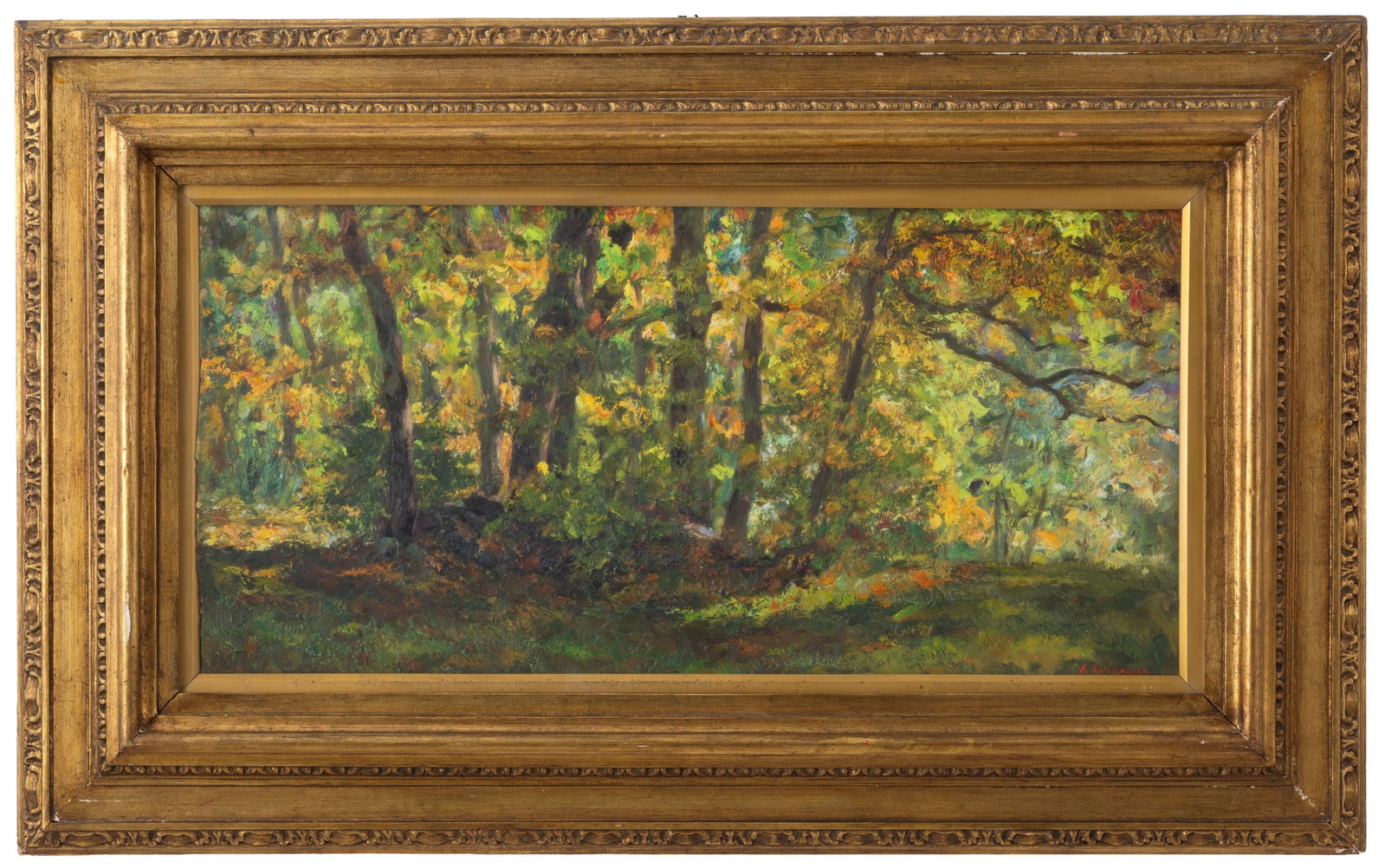 EMILIO SOMMARIVA. Dipinto "BOSCO IN OTTOBRE" (1 of 3)