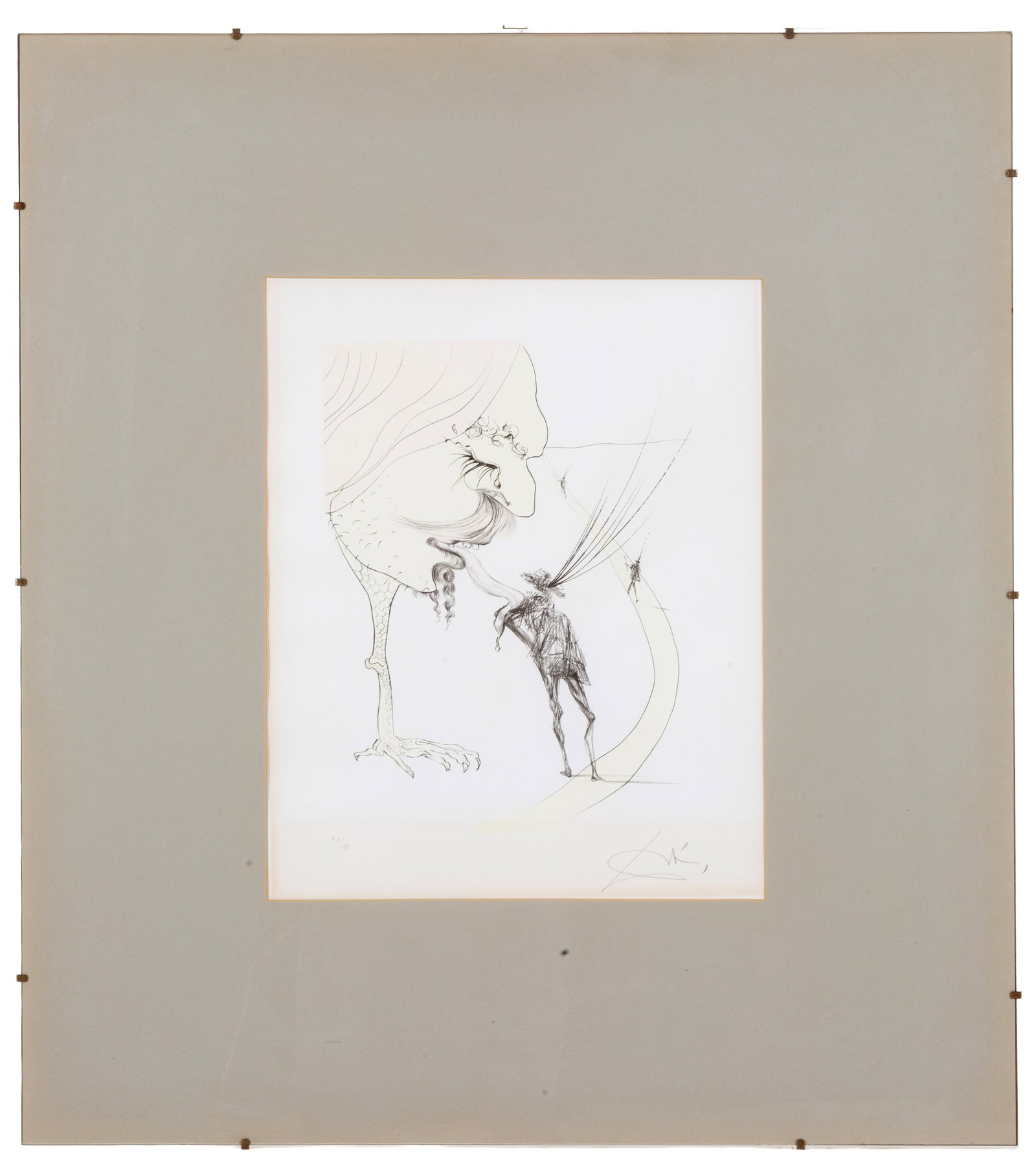 SALVADOR DALI'. Lithograph "PICASSO: A TICKET TO GLORY" (1 of 3)