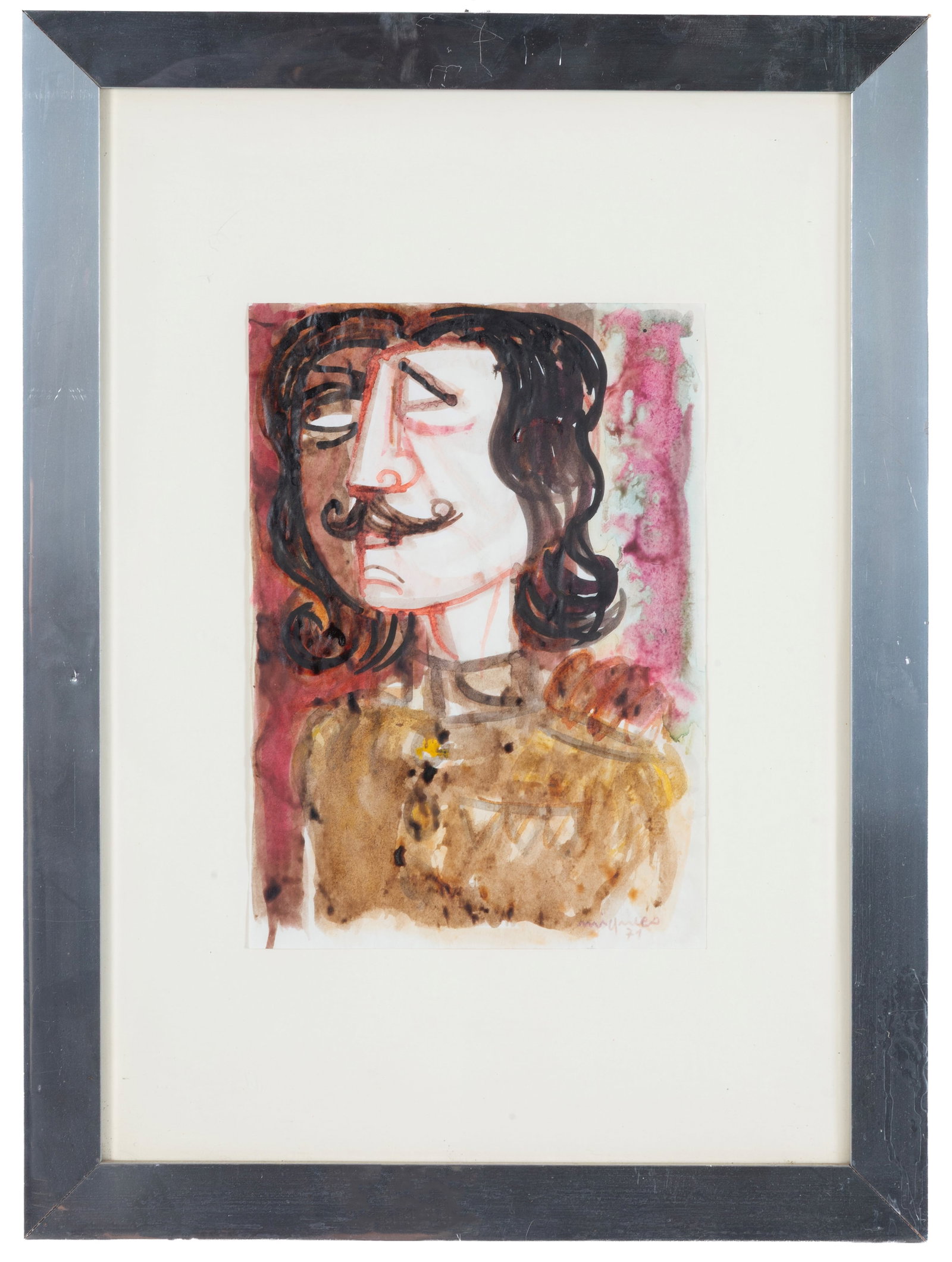 GIUSEPPE MIGNECO. Acquarello "RITRATTO" (1 of 3)