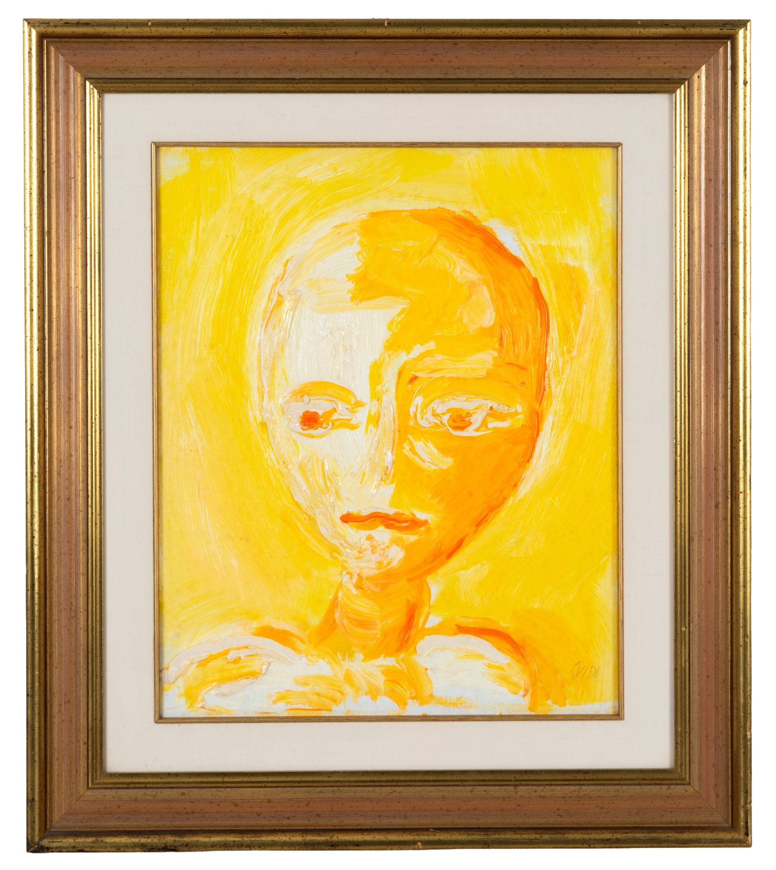 VIRGILIO GUIDI. Dipinto "TESTA FONDO GIALLO" (1 of 4)