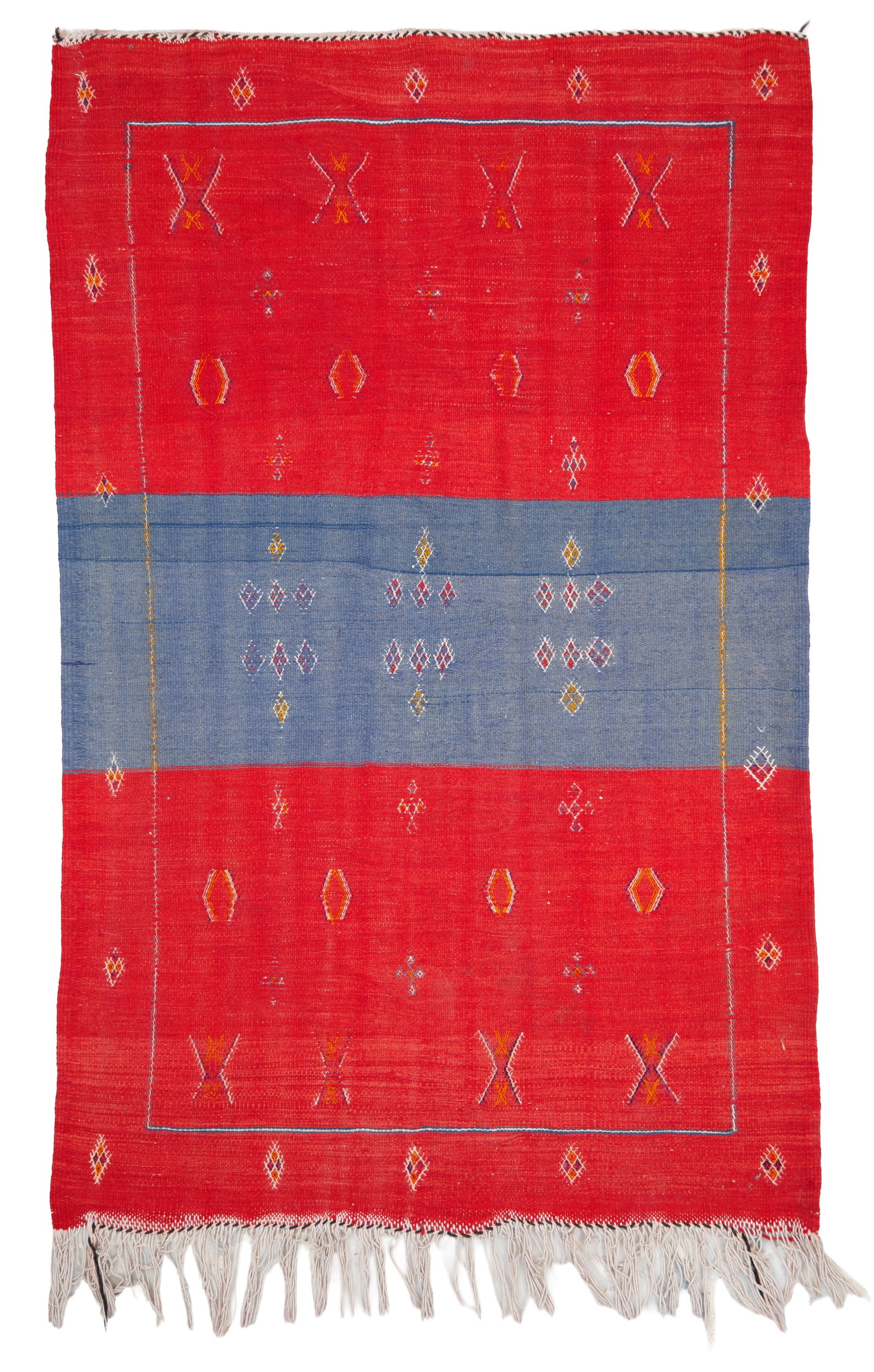 Kilim. Marocco: Kilim. Morocco. Second half of the 20th century. Good condition, no restorations. 153x96 cm approx. Kilim. Marocco. Seconda meta' del XX secolo. Buono stato di conservazione, senza restauri. 153x96 cm
