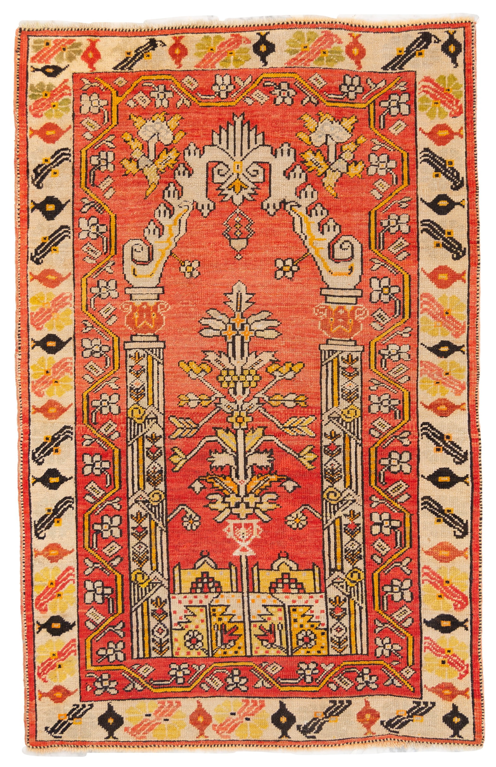 Tappeto Ghiordes. Anatolia occidentale: Ghiordes carpet. Western Anatolia. First half of the 20th century. Excellent condition. 170x106 cm approx. Tappeto Ghiordes. Anatolia occidentale. Prima meta' del XX secolo. Ottimo stato di conservazi