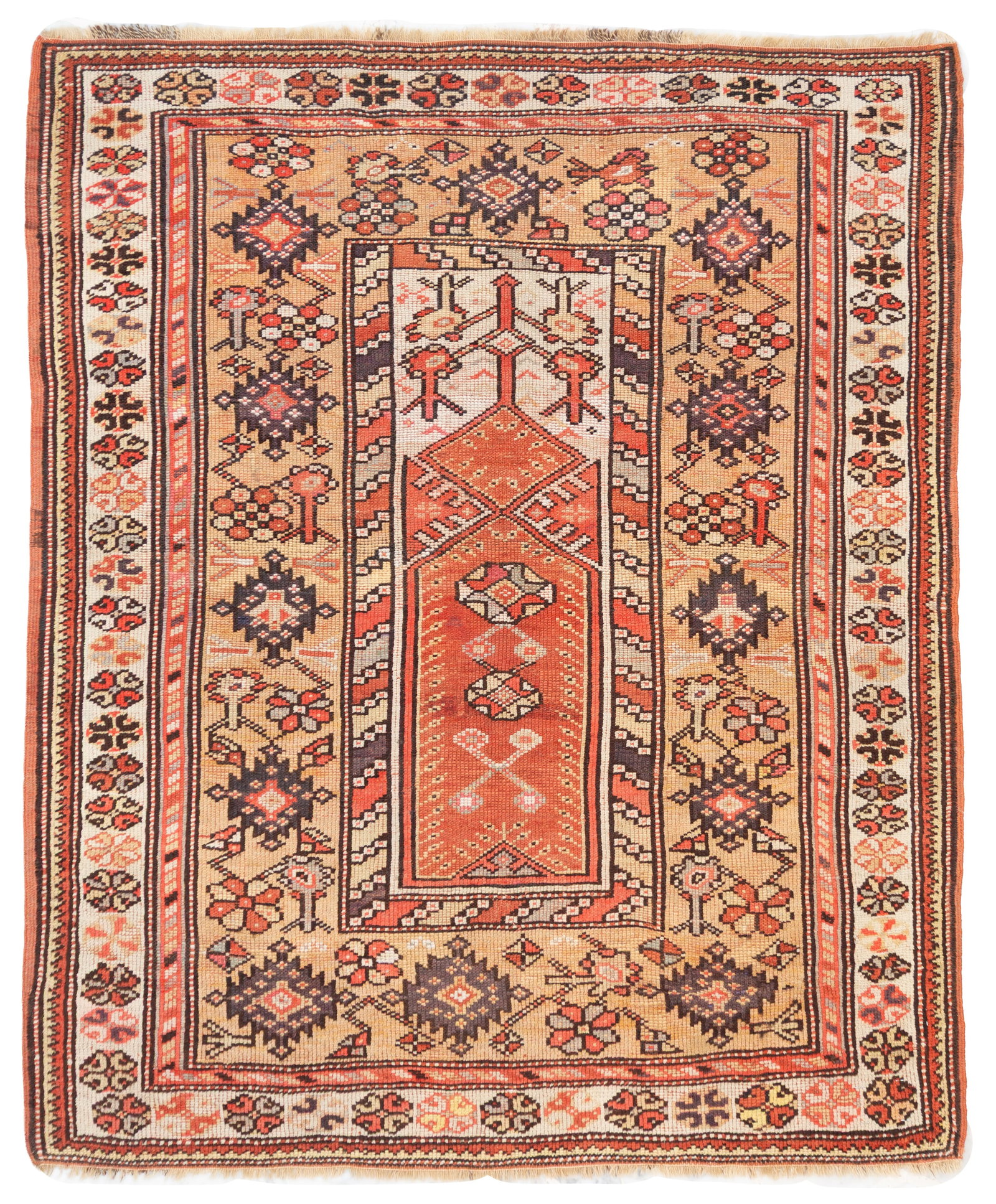 Melas carpet. Western Anatolia: Melas carpet. Western Anatolia. Late 19th century. Good condition, with signs of wear. 150x122 cm approx. Tappeto Melas. Anatolia occidentale. Fine XIX secolo. Buono stato di conservazione, segni di u