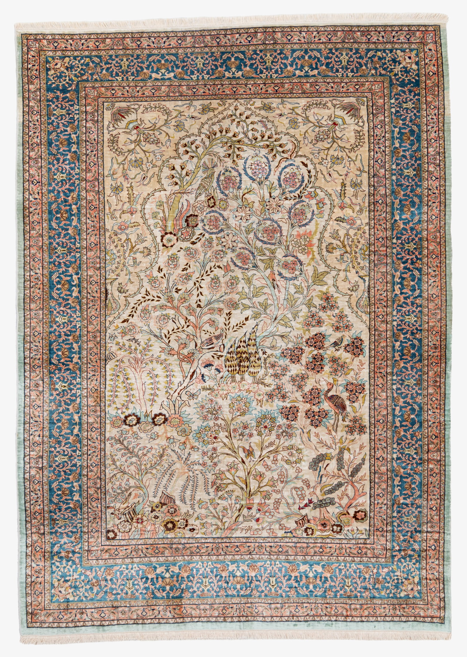 Tappeto Hereke'. Anatolia: Hereke' 10/10 silk rug. Anatolia. Second half of the 20th century. Excellent condition. 147x107 cm approx. Tappeto Hereke' 10/10 in seta. Anatolia. Seconda meta' del XX secolo. Eccellente stato di con