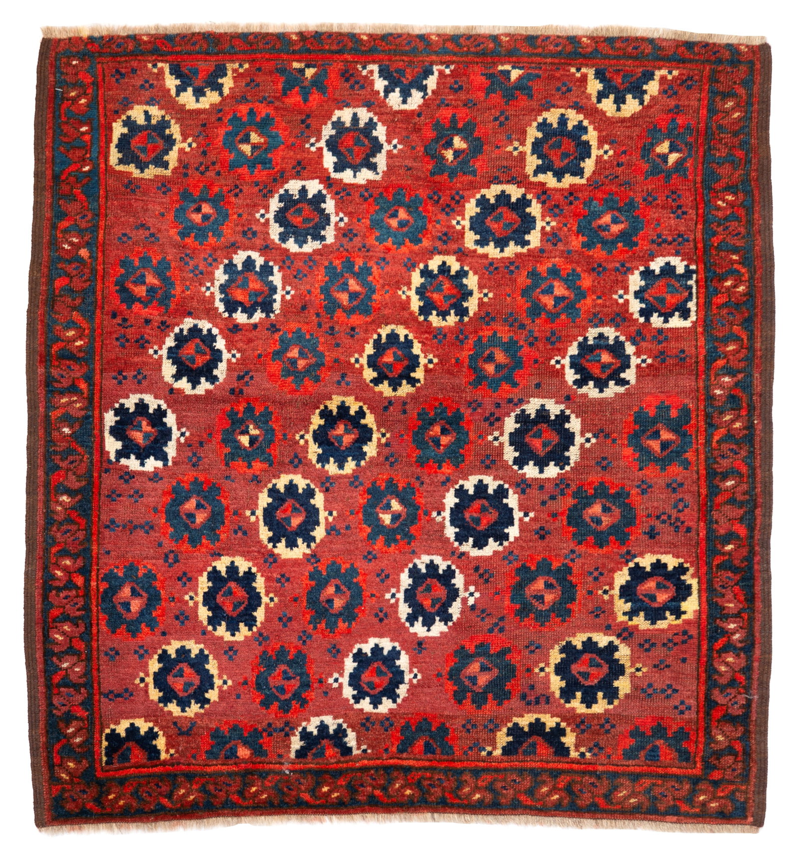 Ersari carpet. West Turkestan: Ersari rug. West Turkestan. Second half of the 19th century. Excellent condition. One headboard is missing. 105x104 cm approx. Tappeto Ersari. Turkestan Occidentale. Seconda meta' del XIX secolo. Otti