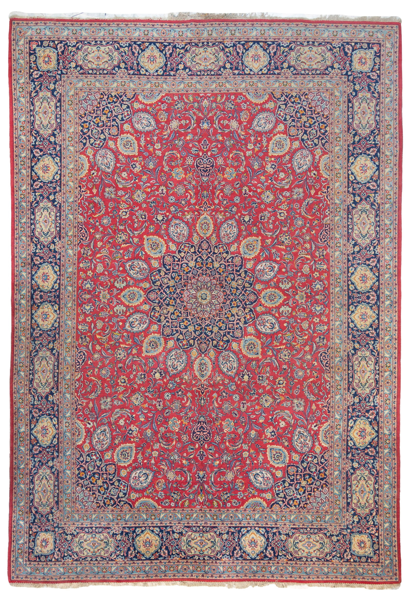 Tappeto Kashan. Persia: Kashan carpet. Persia. First half of the 20th century. Excellent condition, no restorations or worn areas. 426x290 cm approx. Tappeto Kashan. Persia. Prima meta' del XX secolo. Ottimo stato di conserv