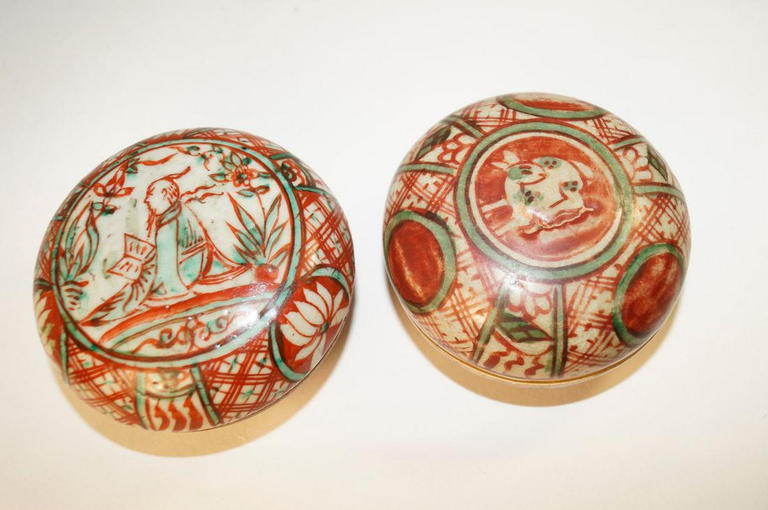 Chinese Two covered boxes, Swatow style (1 of 1)