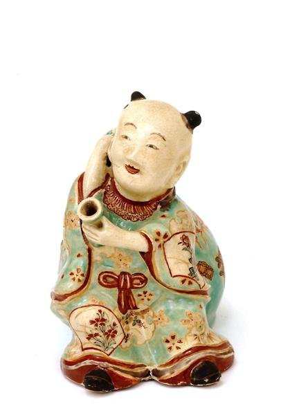 Meiji Japanese Satsuma Boy Figurine Teapot - 2