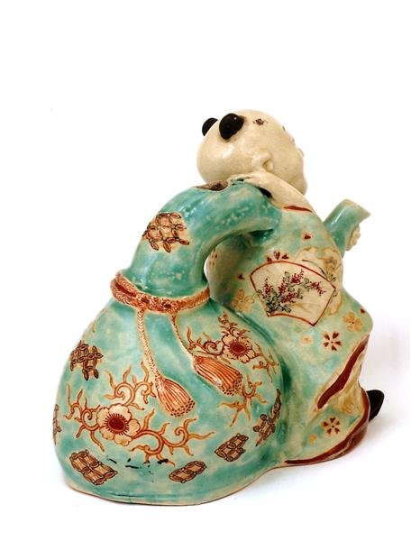 Meiji Japanese Satsuma Boy Figurine Teapot - 5