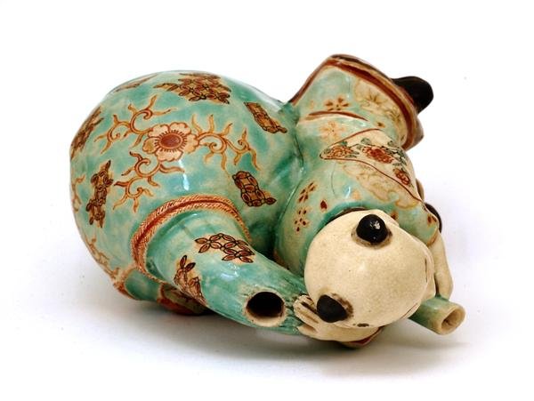 Meiji Japanese Satsuma Boy Figurine Teapot - 6