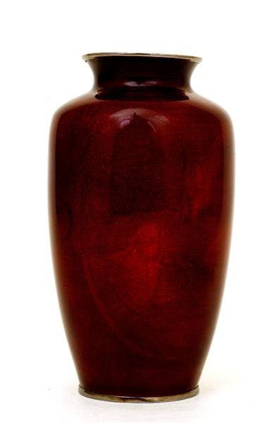 Japanese Pigeon Blood Cloisonne Koi Fish Vase - 6