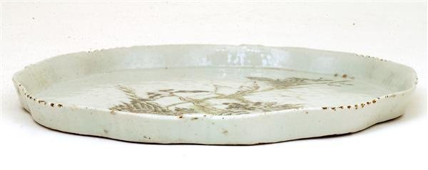 Old Chinese Famille Rose Landscape Tea Plate - 3