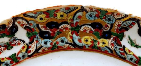 19C Chinese Export Rose Medallion Butterfly Plate - 3