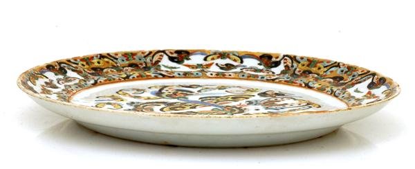 19C Chinese Export Rose Medallion Butterfly Plate - 5