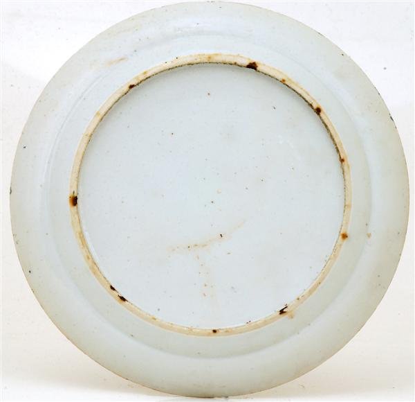 19C Chinese Export Rose Medallion Butterfly Plate - 6