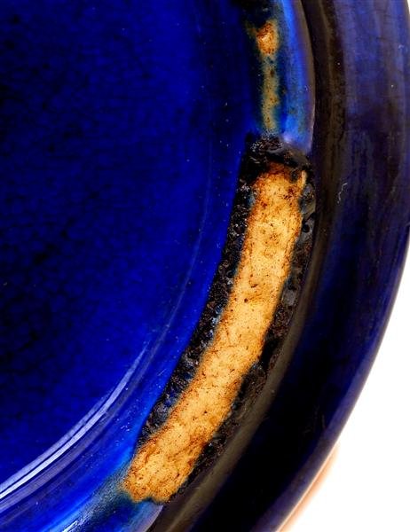 Old Chinese Cobalt Blue Monochrome Porcelain Vase - 6
