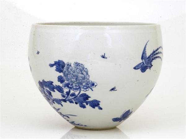 19C Chinese Blue & White Porcelain Fish Bowl - 5