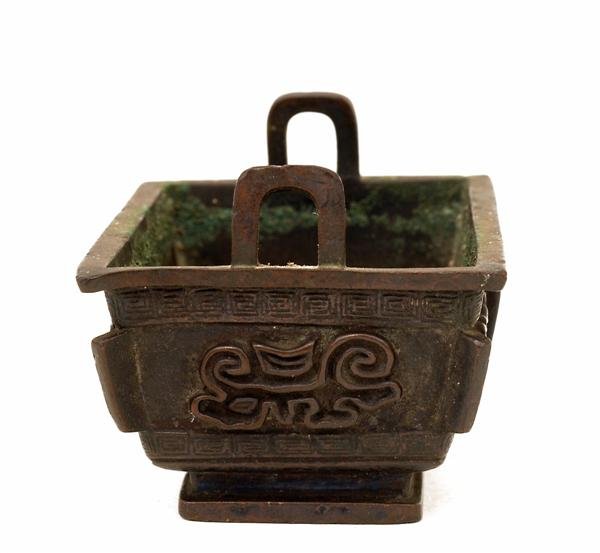 18C Chinese Bronze Archaic Sty Censer Scholar - 4