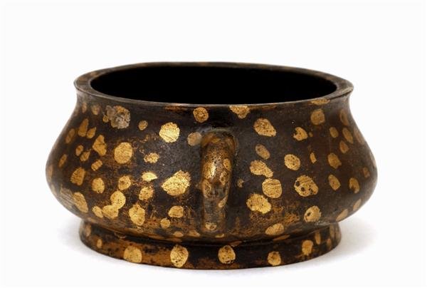18C Chinese Spot Gilt Gold Bronze Xuande Censer - 3