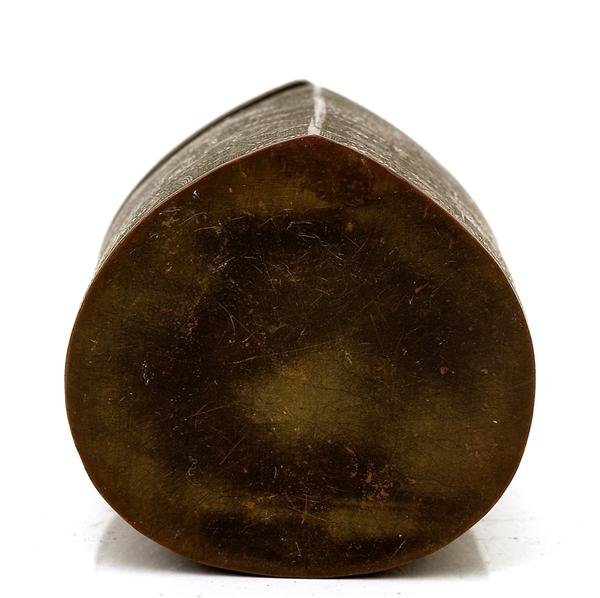 19C Chinese White Jade Nephrite Placque Bronze Box - 8