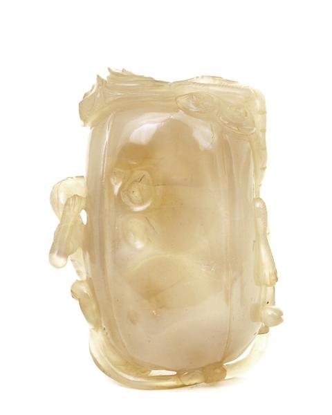 19C Chinese Agate Dragon Brush Washer Scholar Art - 9