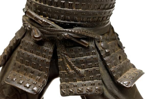 Meiji Japanese Bronze Samurai Figurine Figure Oki - 10