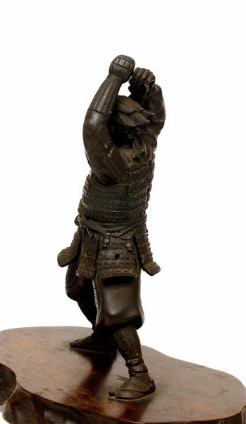 Meiji Japanese Bronze Samurai Figurine Figure Oki - 5